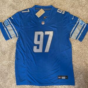 Nike | NFL Aiden Hutchinson Detroit Lions 97 Jersey Blue & Silver L